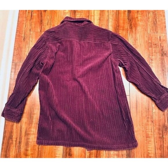 Crossroads Vintage Unisex Corduroy Burgundy Zip-Front Shacket-Jacket w/Pockets S - Picture 7 of 9